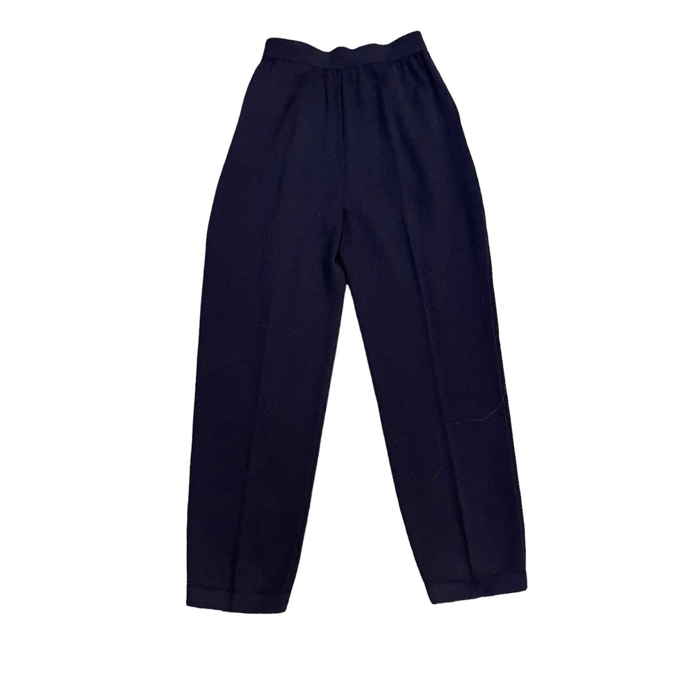 St. John Collection Blue Santana Knit Pull On Pleated Pants Pockets Women's 6‎